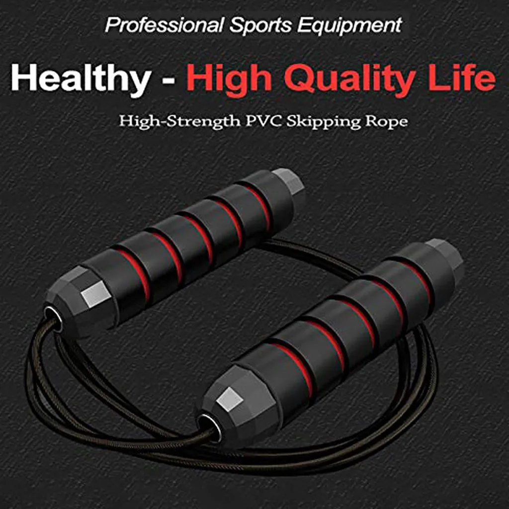 Skipping Rope Tangle-Free with Ball Bearings Rapid Speed Jump Rope Cable and 6” Memory Foam Handles for Aerobic Fitness #L4