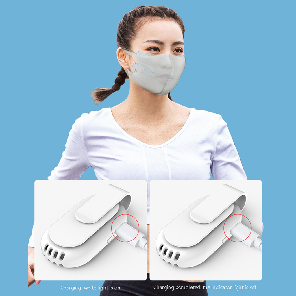 Outdoor Clip-on Mask Fan Mini Electric Portable Wearable USB Reusable Breathable Cooling Fan Fresh Air Air Conditioner