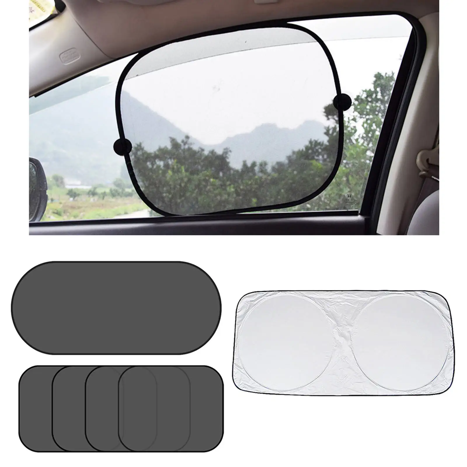 Car Sunshade Cover Protect Kids Pets Interior Accessories Back Seat Windshield Sun Shade Sun Visor Protector Fits for Car Van