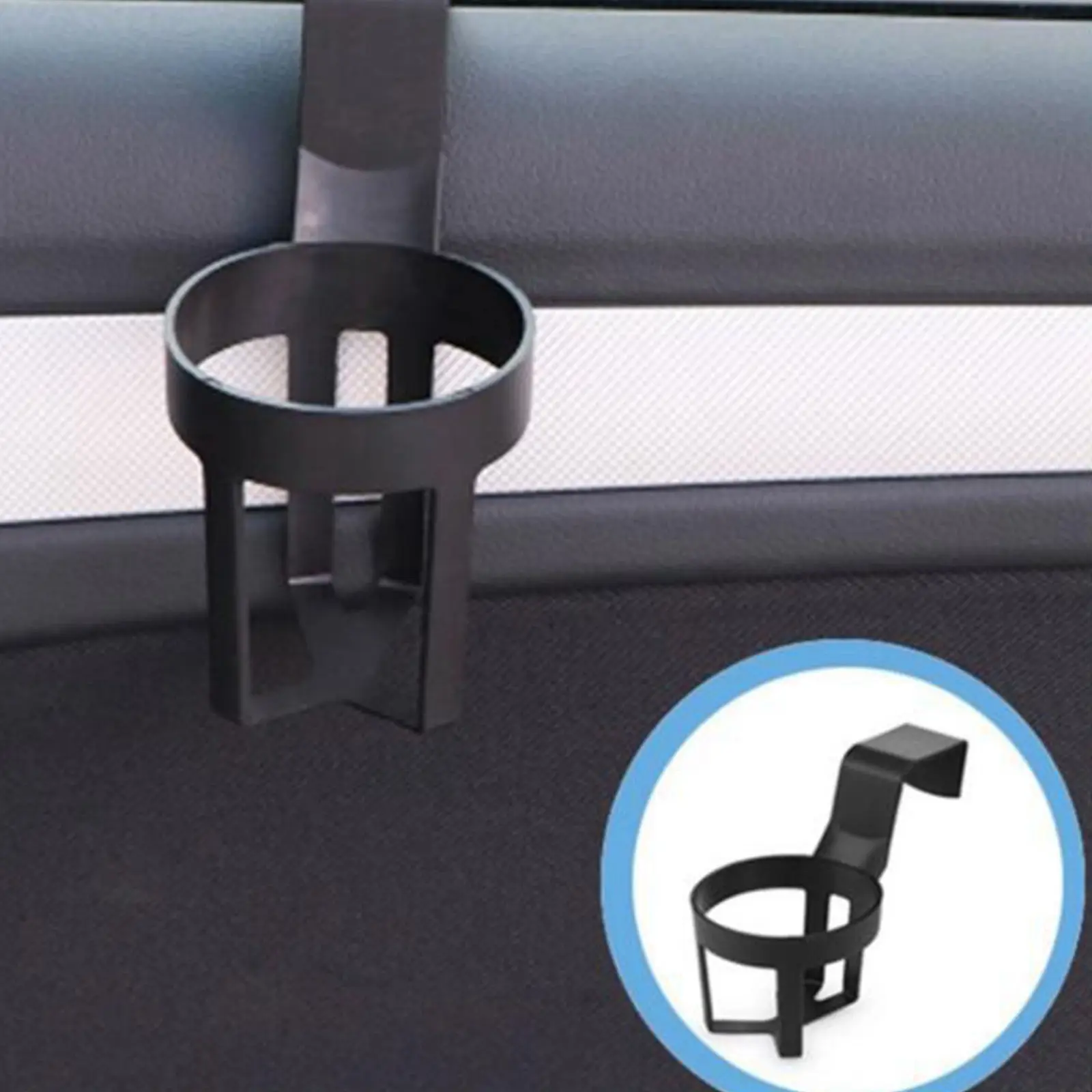 Portable Vehicle Cup Drink Holder Can Bottle Organizer Hook Easy Installation for Truck Interior Window  Mount Black