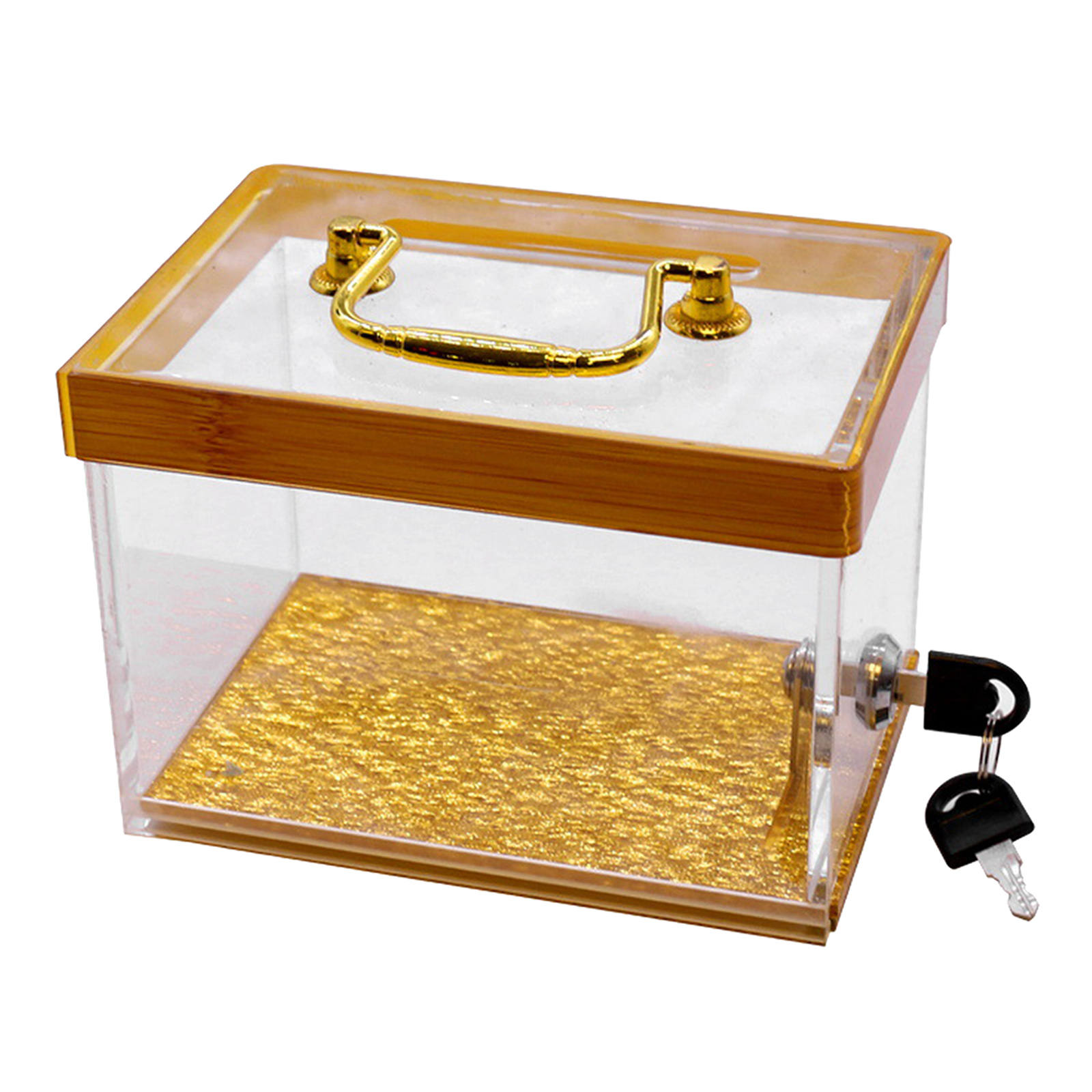 Poker Chips Bank Box Double Security Money/Tips Case Professional Texas Hold'em Coin Box - Acrylic Gambling Safe Container