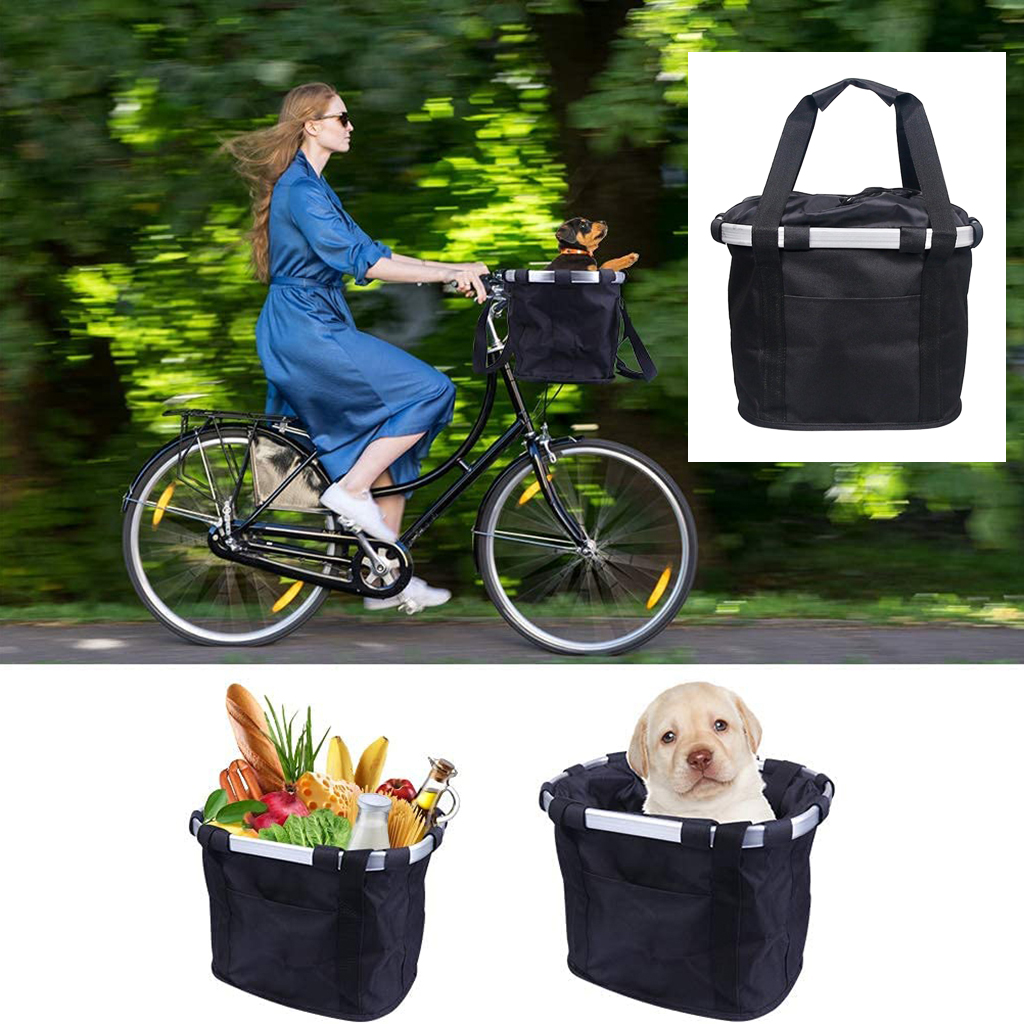 Bike Front Basket Pet Carrier Bicycle Bag Cycling Mountain Picnic Riding