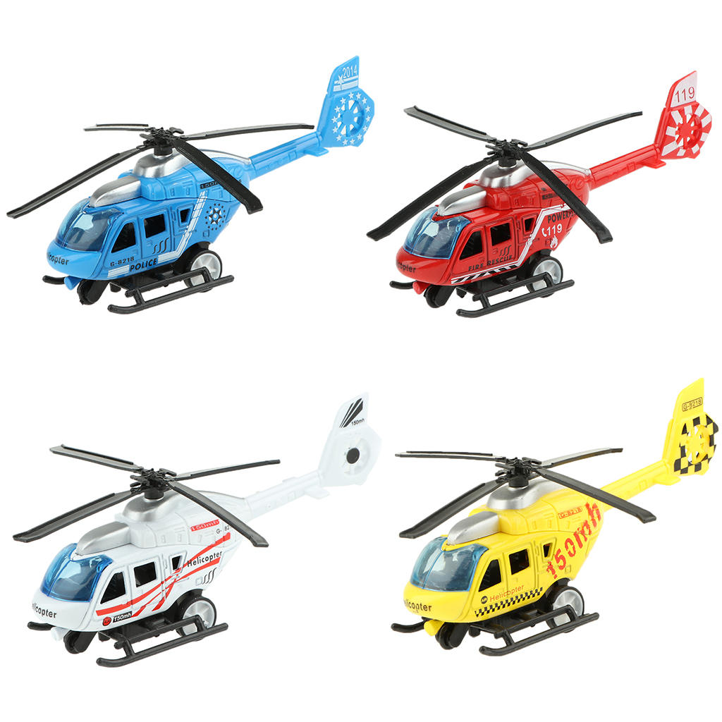 Die-cast Helicopter Model Pull Back Toy Gifts for Children Over 3 Years Old