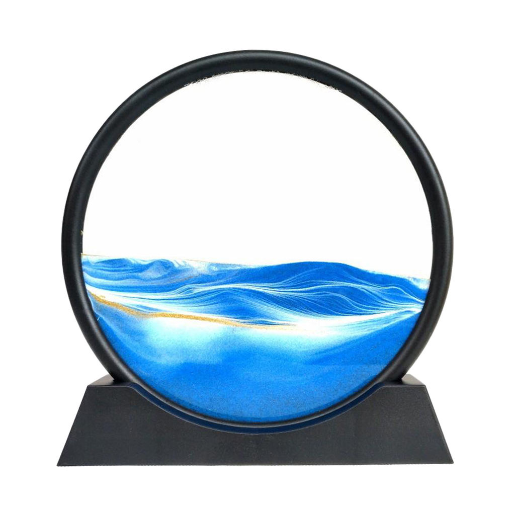 Sand In Motion Dynamic Flowing Sand Picture Keep Calm of Drifting  Hourglass Desktop Ornaments, Free Standing