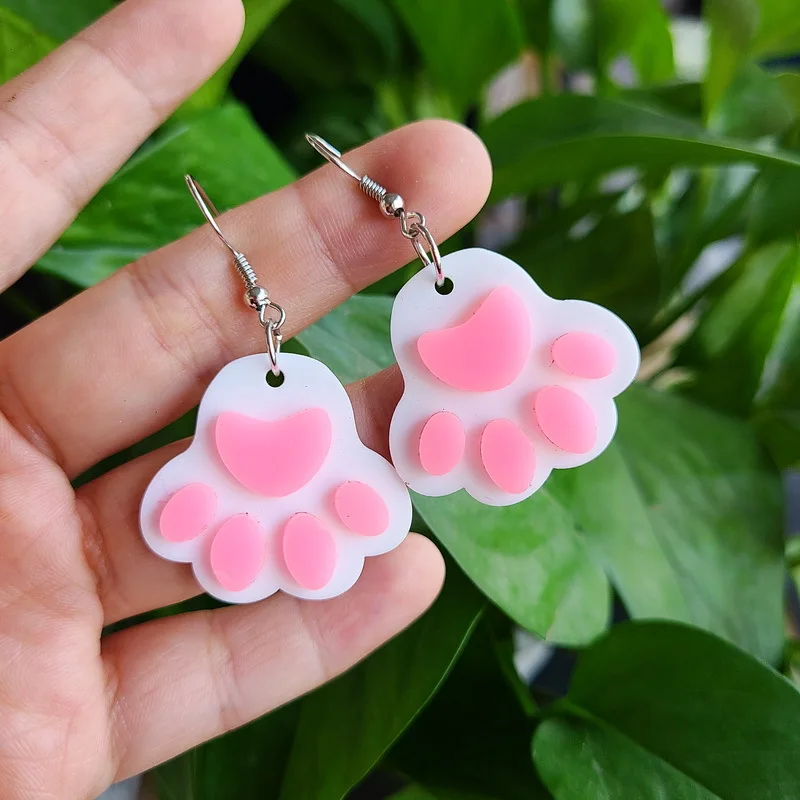 Large Acrylic Pink Rose Statement Drop Earrings Spring Summer Jewellery 