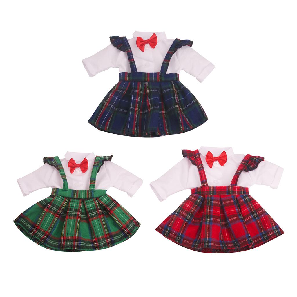 Doll Girl Clothes, Doll Students School Uniform 2-Piece Set for 18inch American Doll Clothing Pretend Play Toy