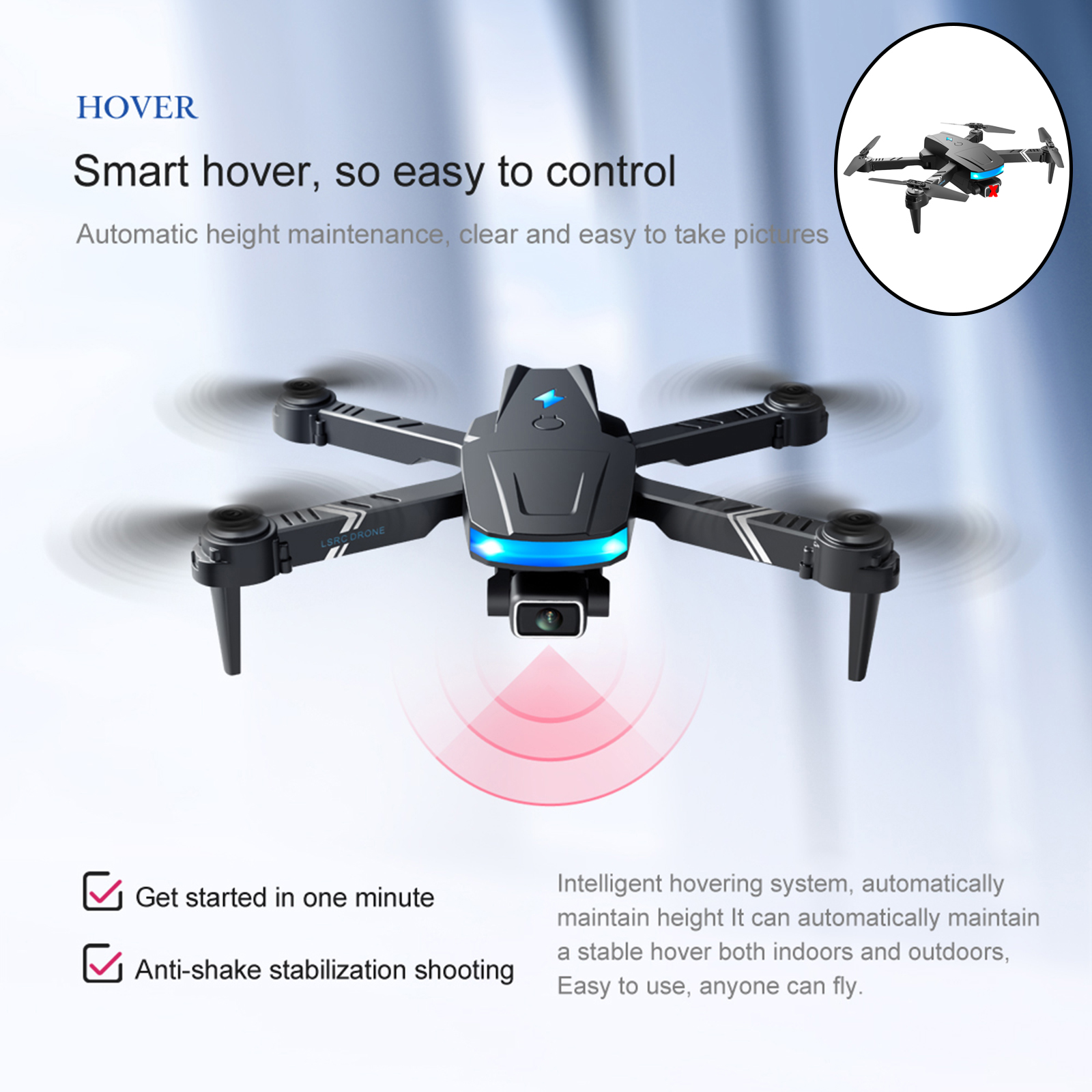 Foldable GPS Drone 4-Axis Gimbal Brushless Motor Dual Camera 1.2Km Long Distance Quadcopter Live Video