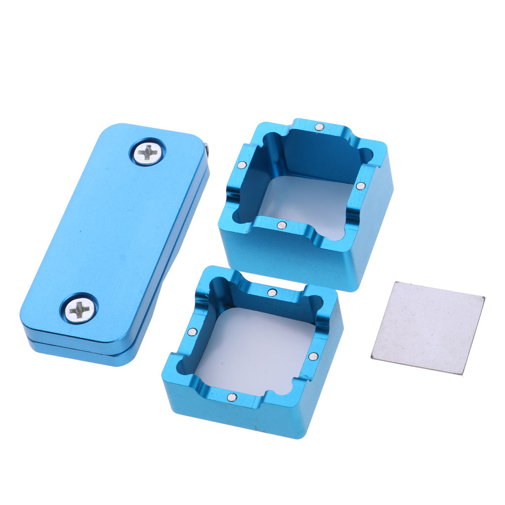 Pocket Pool Chalk Holder Billiard Chalk Box Durable Chalker Accessory Cue Tip 30x30x30mm with Chalk Clips