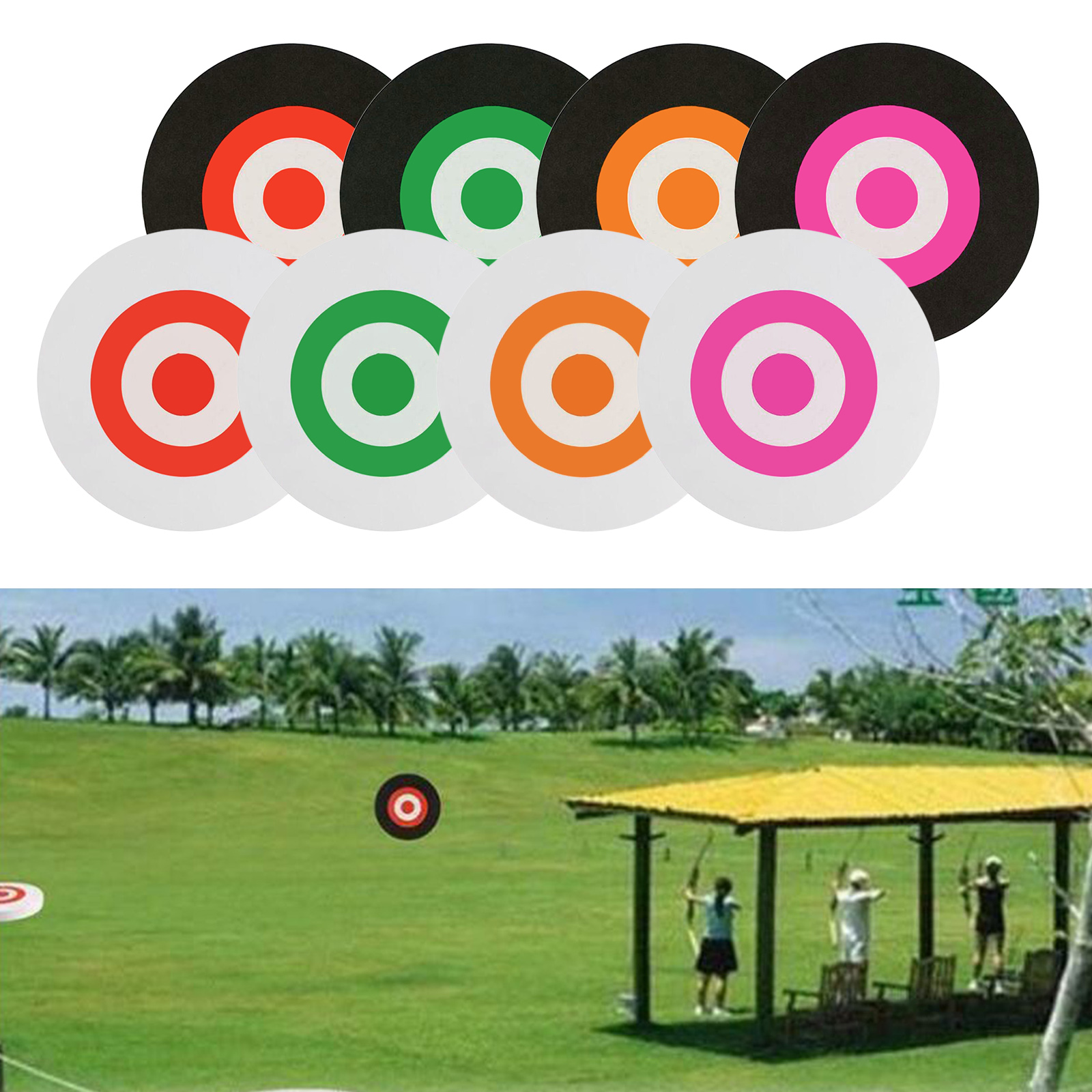 EVA Foam Archery Arrow Target Lighweight Round Target with 2 Paper Targets, Hunting Practice Accessories