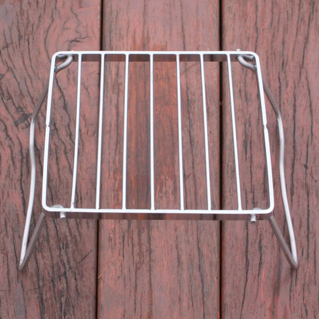 MagiDeal Outdoor Stainless Steel Foldable Burning Stove Stand Rack Bracket Holder for Camping Hiking Picnic BBQ