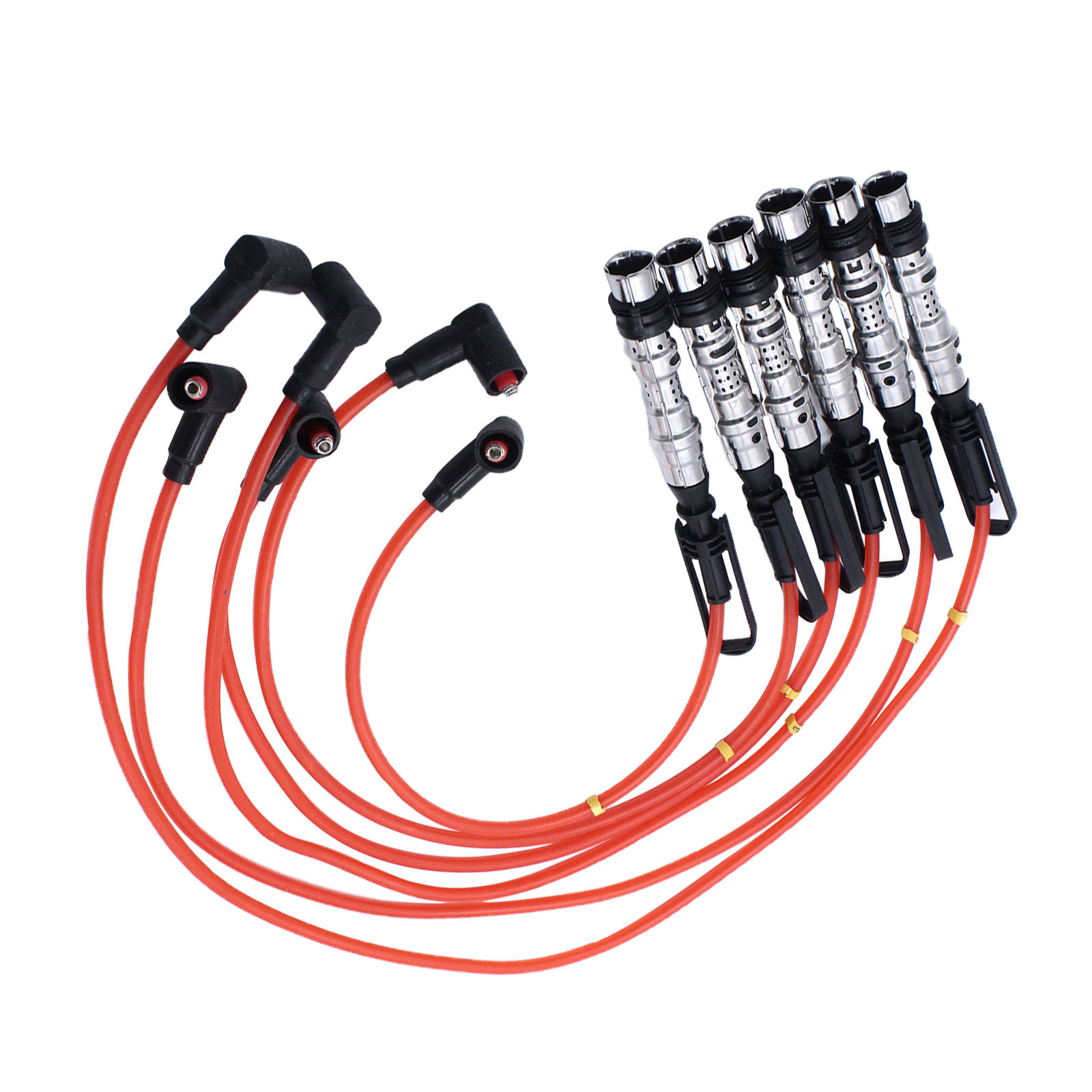 Spark Plug Wire Set with Pull Rod High Performance Ignition Lead Cable for VR6 2.8 2.9 Engines