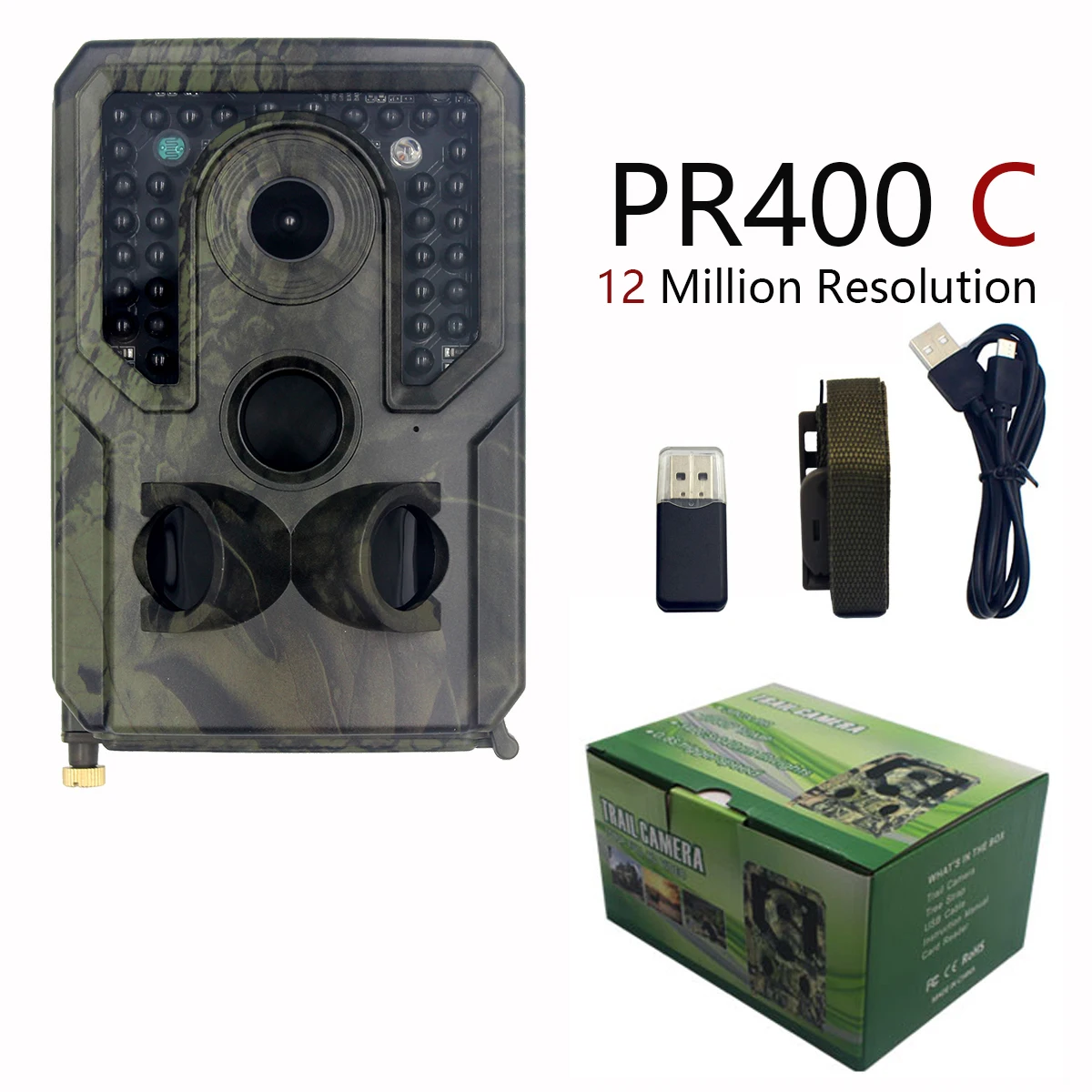 Pr400 câmera de caça infravermelha 12mp 1080p
