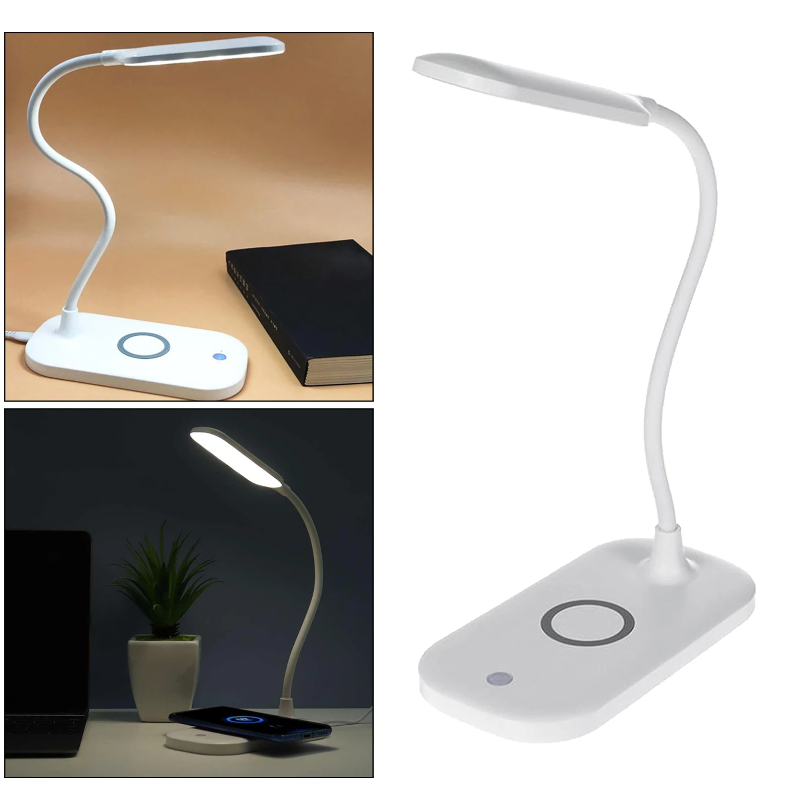 Dimmable LED Desk Lamp Room Reading Light Lamp 10W Wireless Charger