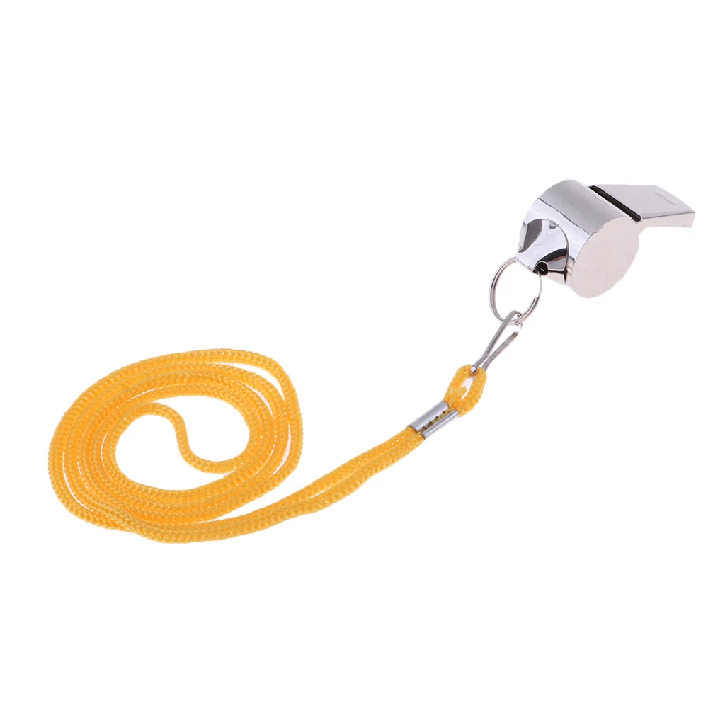 Sports Coach Whistle with Lanyard Stainless Steel Whistle for Coaches, Referees and Officials Bulk Loud Crisp Sound