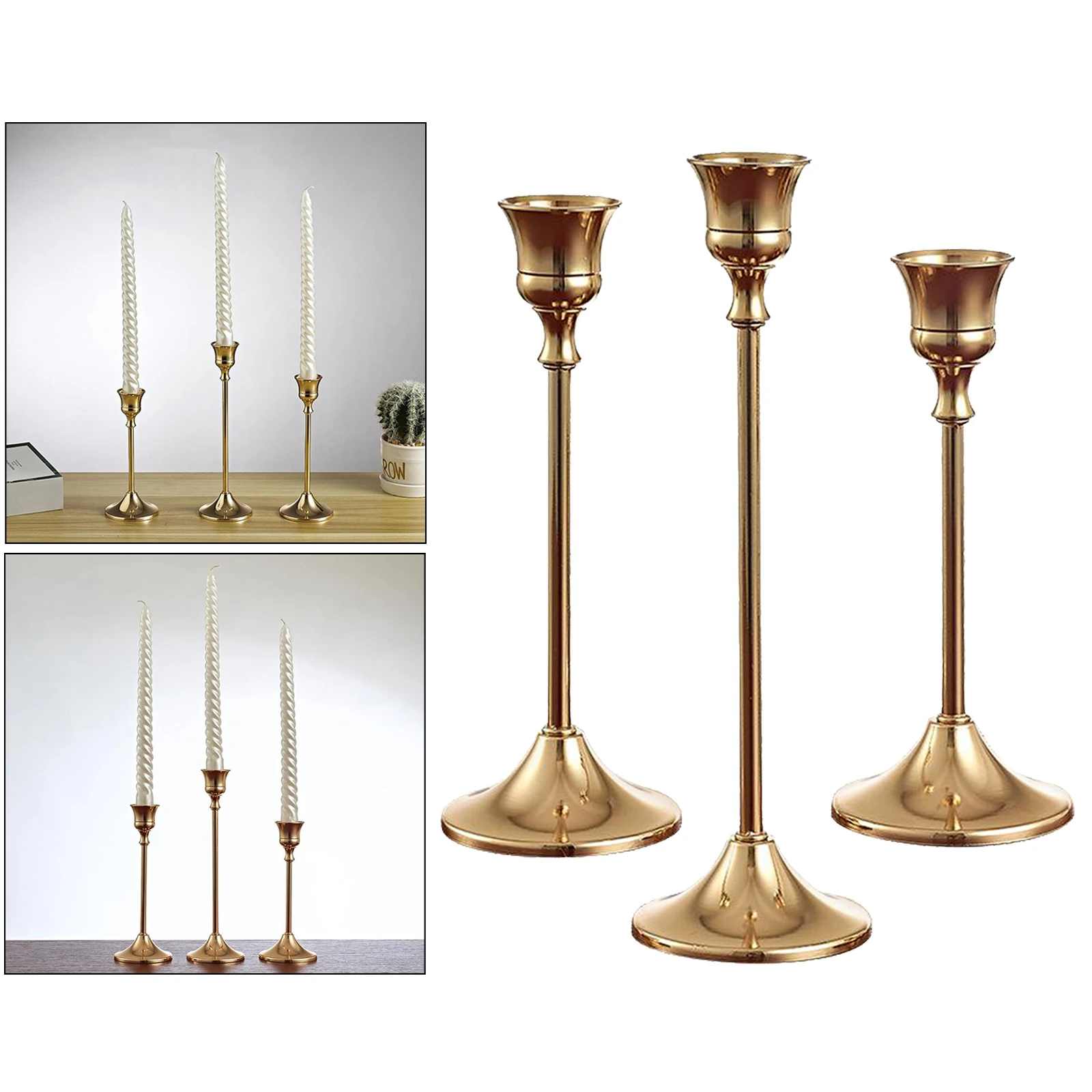 Metal Candle Holders Gold Candlestick Centerpieces Candelabra Centerpieces for Table Wedding Christmas Decoration