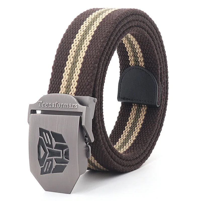 mens brown belt Plus Large Size 130 140 150 160 170cm Men's Canvas Belt Metal Automatic Buckle Belts Outdoor Casual Trousers Tactical Straps comfort click belt