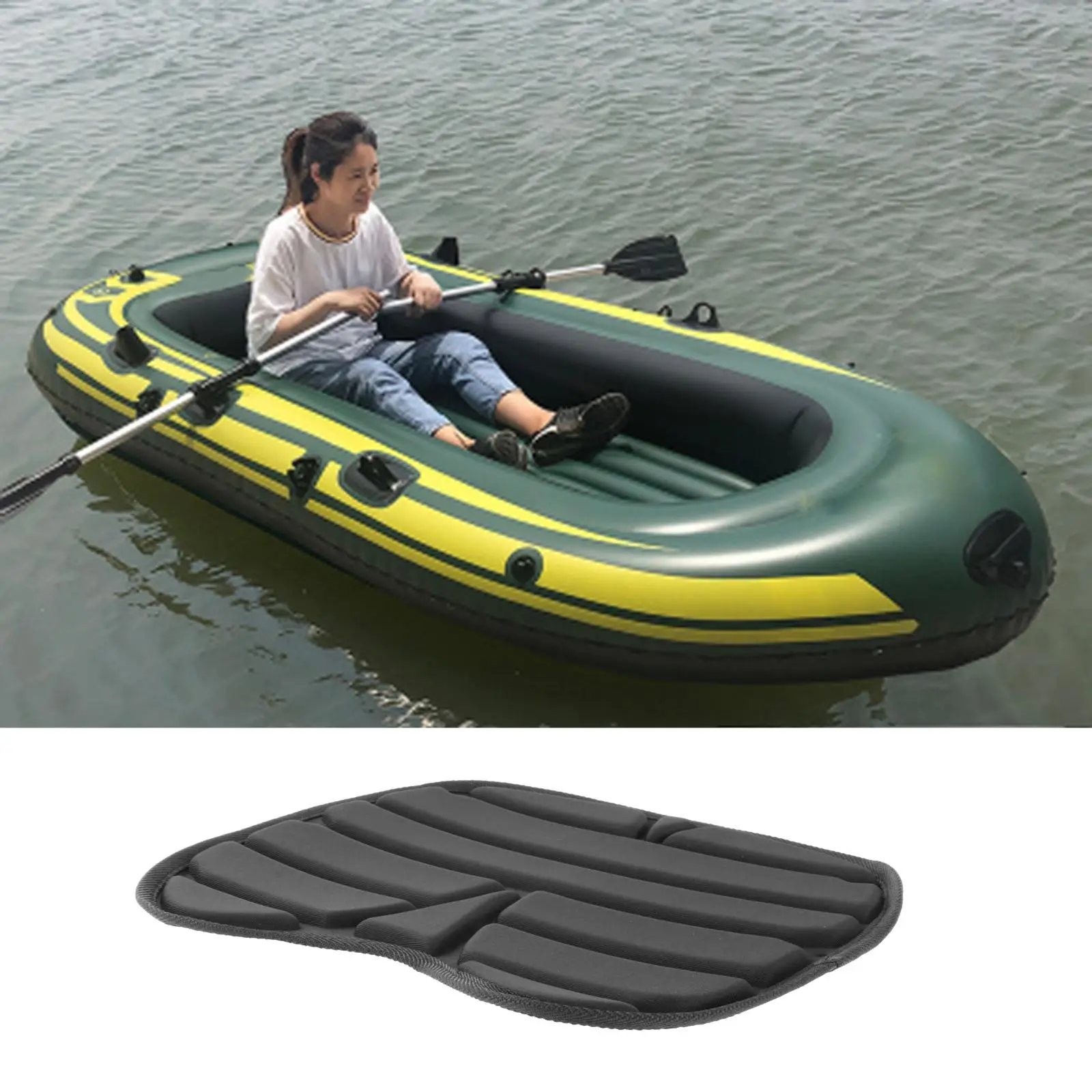 Waterproof Kayak Seat Cushion Padded Canoe Fishing Boat Pad 38x30cm Sit-on Top Kayak Inflatable Boat Folding Cushioning Pads