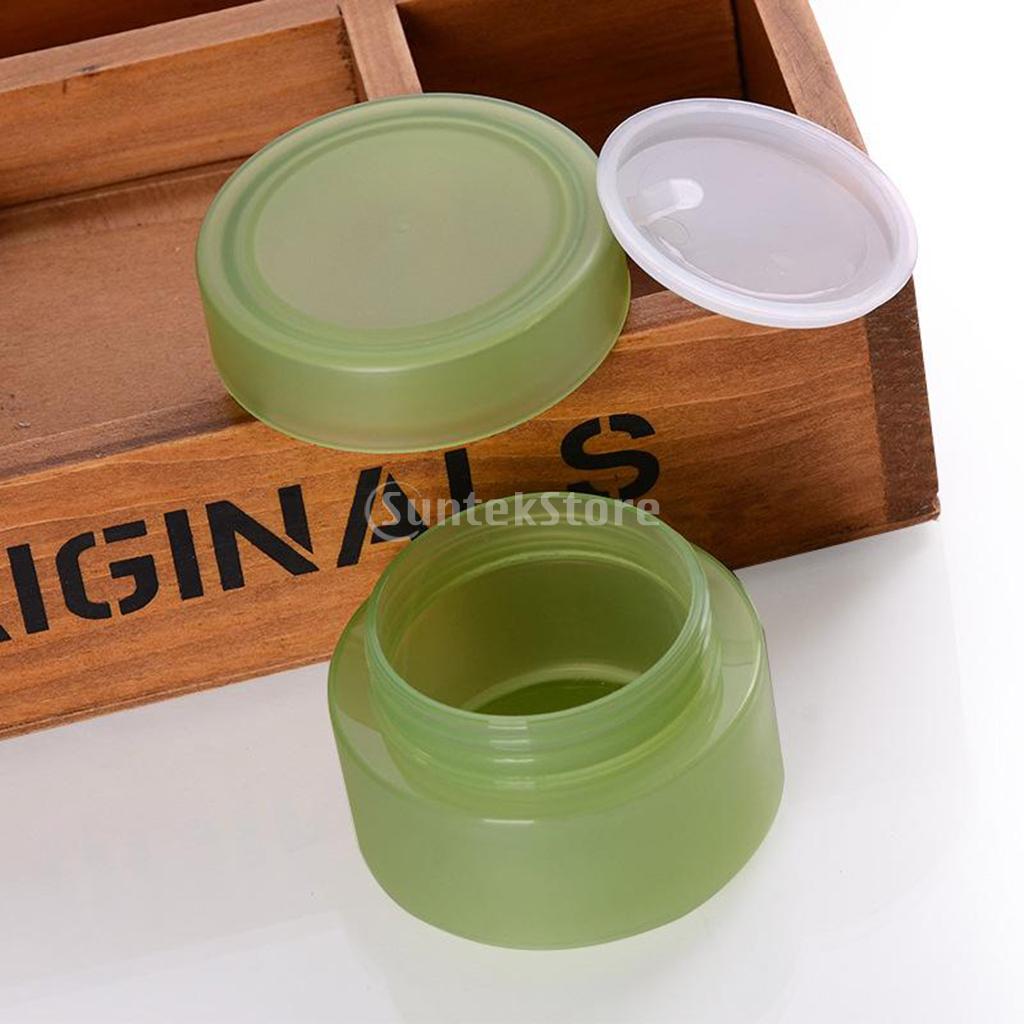 3 Pcs 50 Grams Small Refillable Plastic Containers Jars w/Inner Liners Travel Cosmetic Lotion Aloe Vera Creams Salves Storage