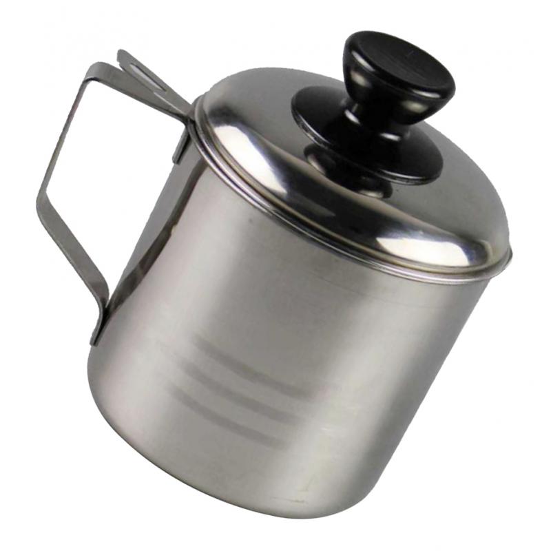 Stainless Oil Strainer Cup Can Container with Filter Mesh Kitchen Cookware