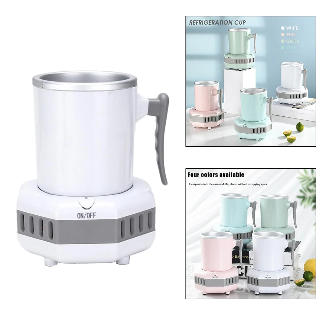 Portable Mini Electric Ice Maker Machine Desktop Beverage Cup Cooler, Quick in 15 Minutes (US Plug)