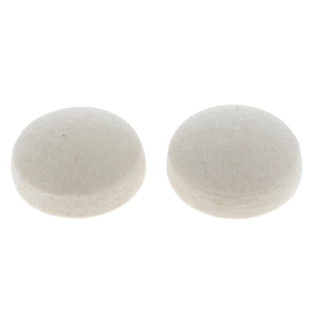 2 Pieces Wool Felt Round Dampening Pad Dampers Electric Drum Beater Heads