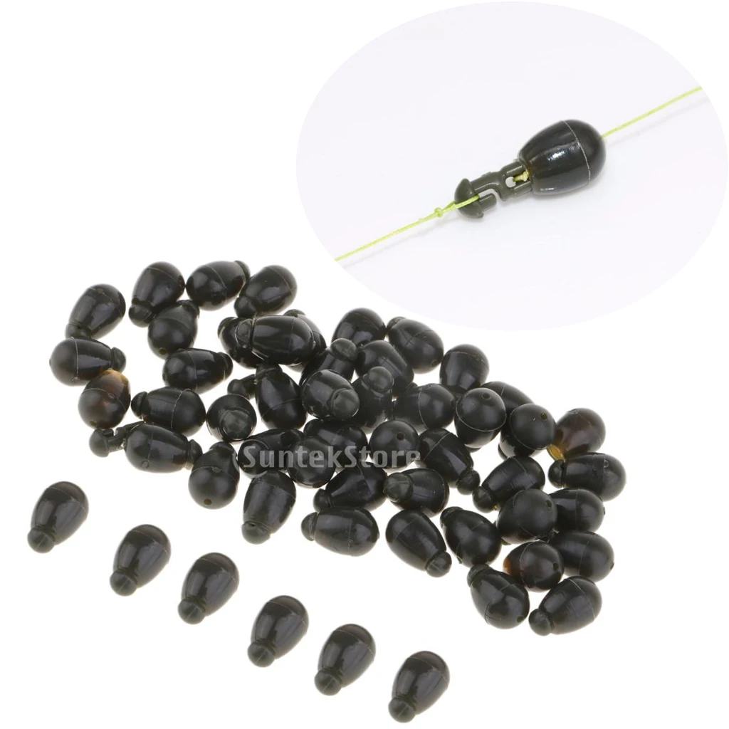 50x Plastic Quick Change Beads Method Feeder Fishing Bead for Carp Durable, Lightweight, Dark Green