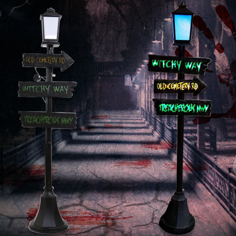 Halloween Cemetery Sign 2022 2022 Halloween Street Lamp Large Scale Decoration Bar Haunted House Party Scene With Hanging Decor Christmas Decor Party Diy Decorations Aliexpress