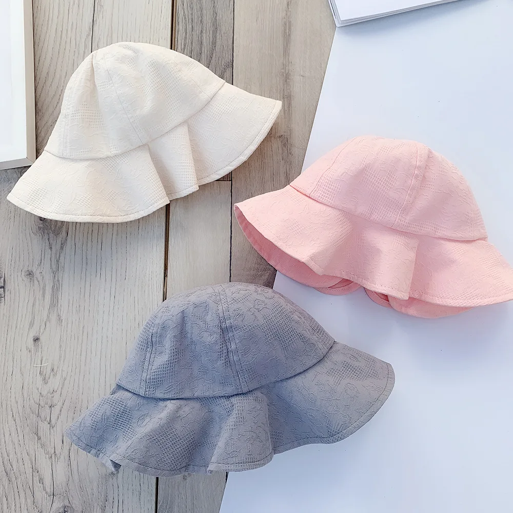 Outdoor Baby Bucket Hat Infant Girls Fisherman Sun Hats Cotton Children Cap Kids Princess Beach Cap Bow Girl Caps Baby Accessories cute	