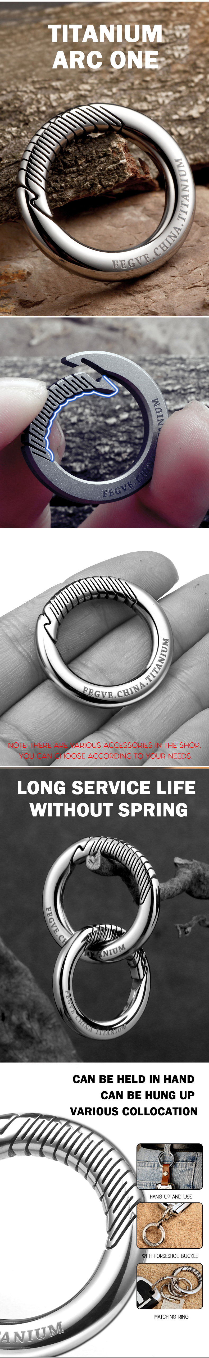 Luxury Titanium Car Key Chain Men Keychain Lightweight EDC Spin Key Ring Holder Buckle Male Father's Day Gift Jewelry Wholesale