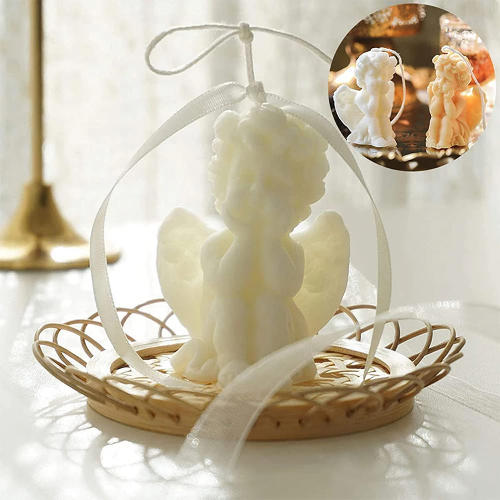 3D Art Angel Candle Statue Ornament Relaxing Scented Cherub Candle Fragrance Candle Home Living Room Bedroom Decor