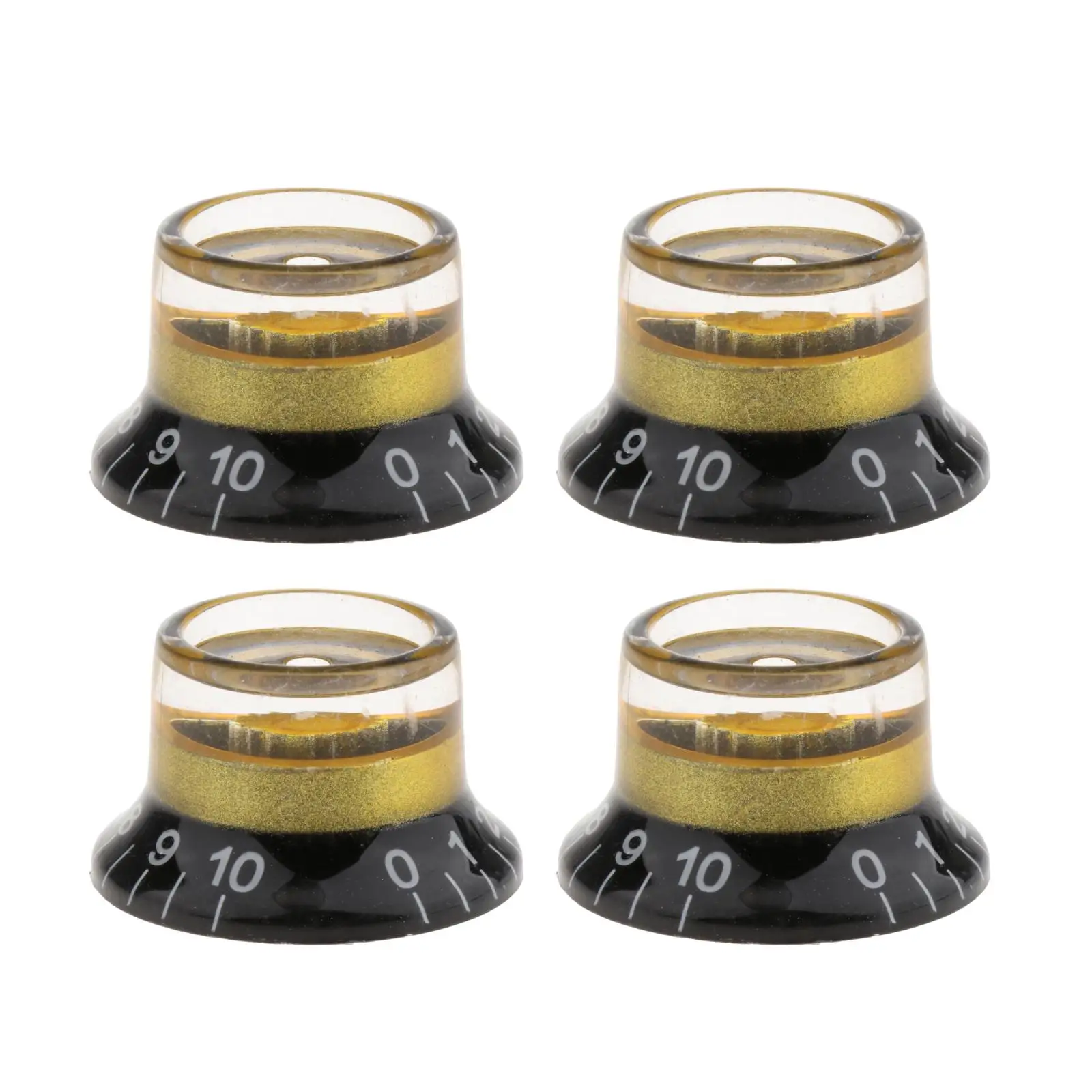 4PCS Electric Guitar Tone and Volume Control Knobs Guitars Replacement Numbers Potentiometer Knobs