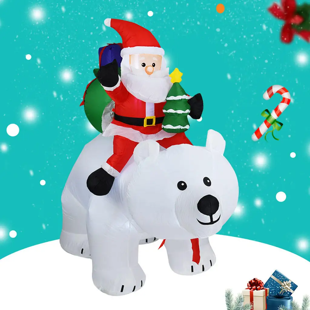 LED Lights Inflatable Santa Claus Snowman Toy Home Decor Doll Christmas Decor for Outdoor Indoor Kids Gifts Xmas New Year Garden