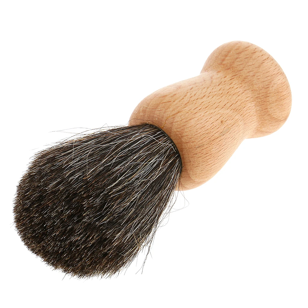 Luxury Pure Badger Hair Wet Shaving Brush Salon Shave Tool Wooden Handle