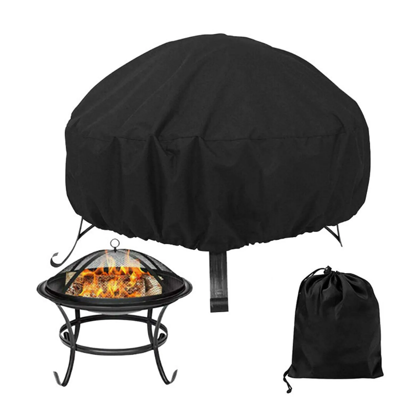 33`` BBQ Fire Pit Protector Cover, Waterproof, Windproof, Round, Heavy Duty  Proof Patio Fire Bowl Barbecue Cover Protective