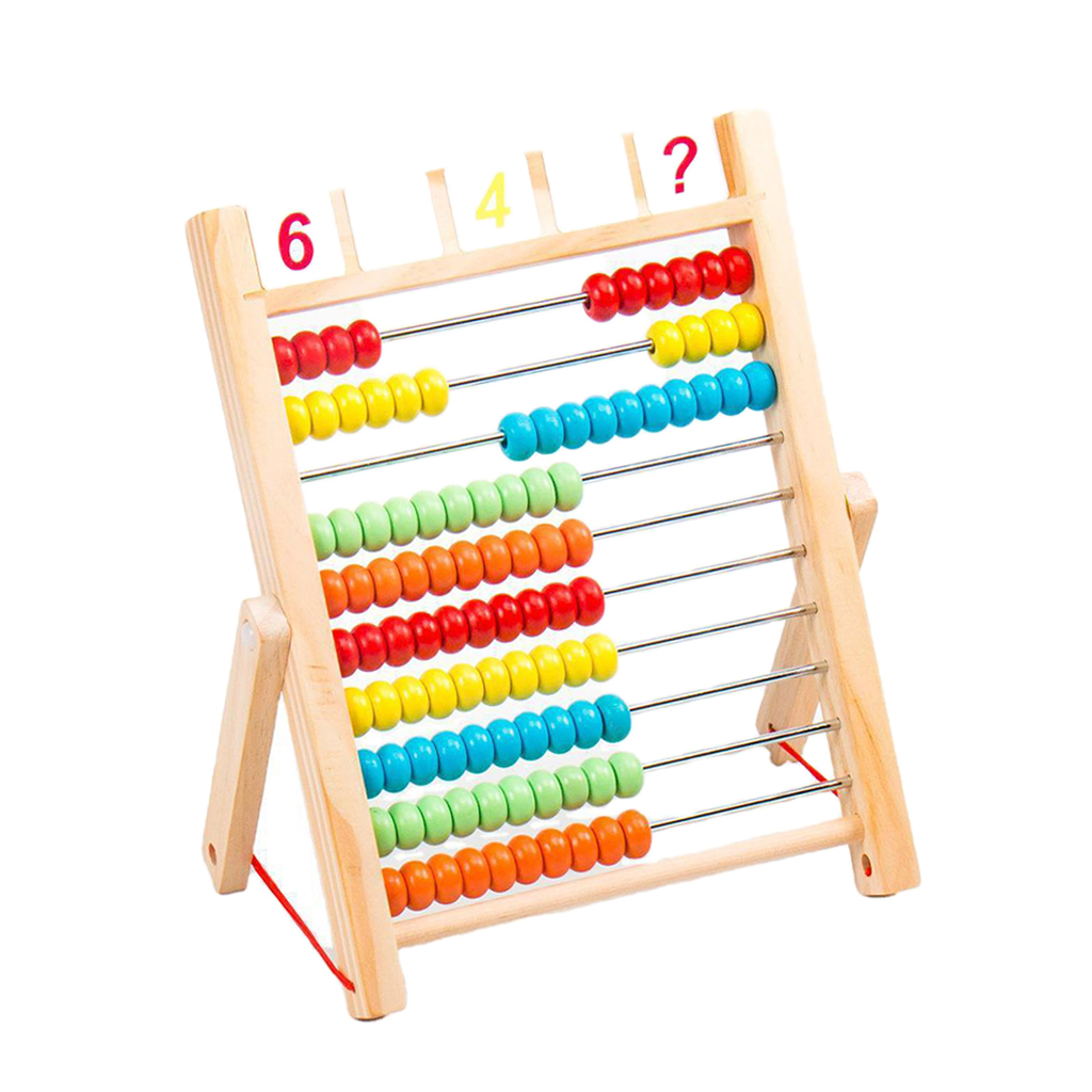 Wooden Abacus Calculating Beads Counting Number Baby Math Toy Wooden Abacus Small Numbers Counting Calculating Beads