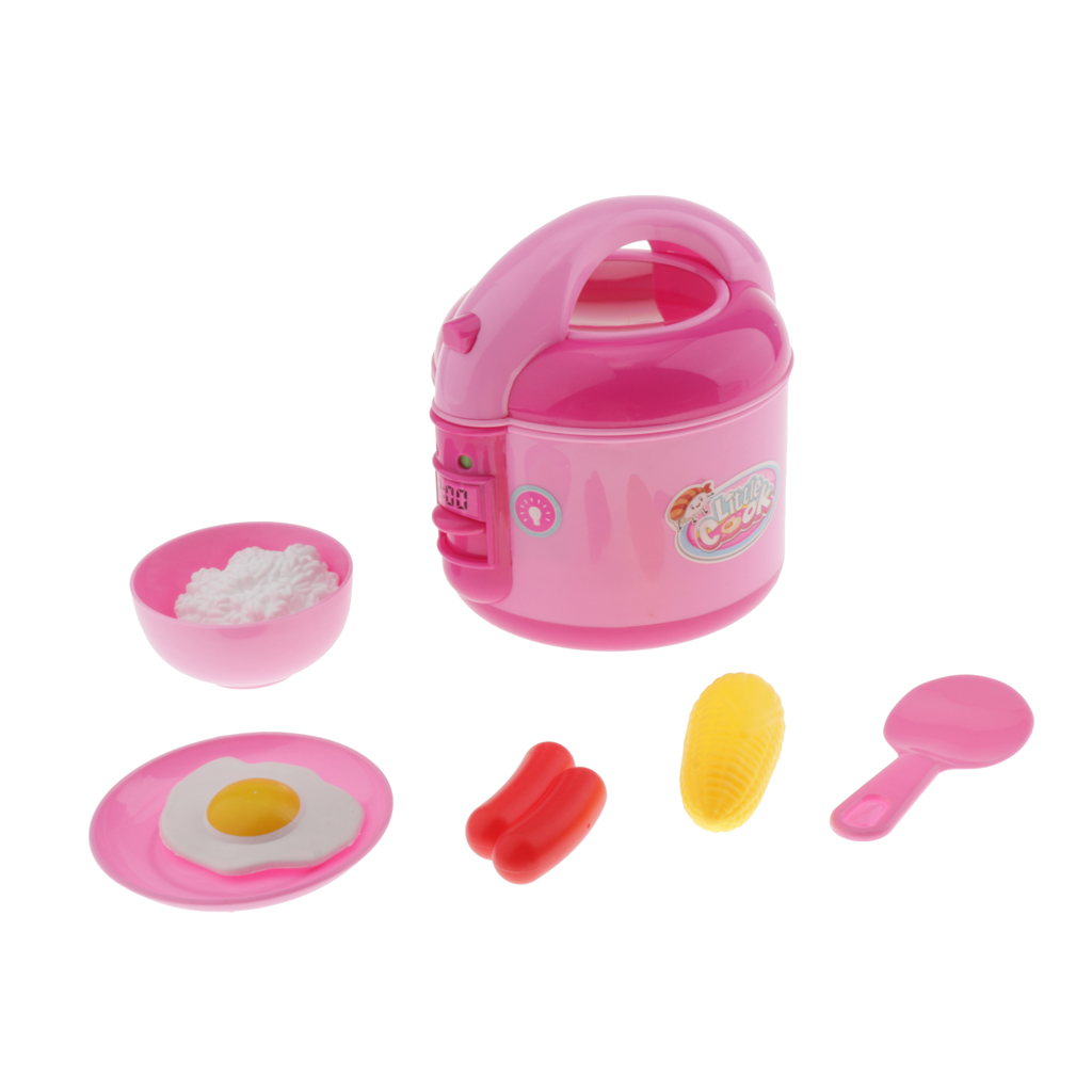 6 Pieces Pretend Play Electric Rice Cooker, Kitchen Play Set Fun Pretend Food