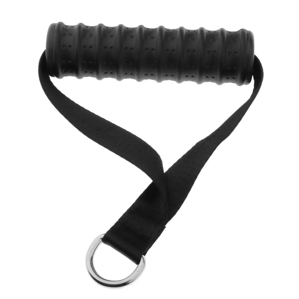 Anti-Slip Resistance Band Handles Grips Fitness Strap Cable Machine, Pullup, LAT D-ring Handle Webbing Cable Attachment