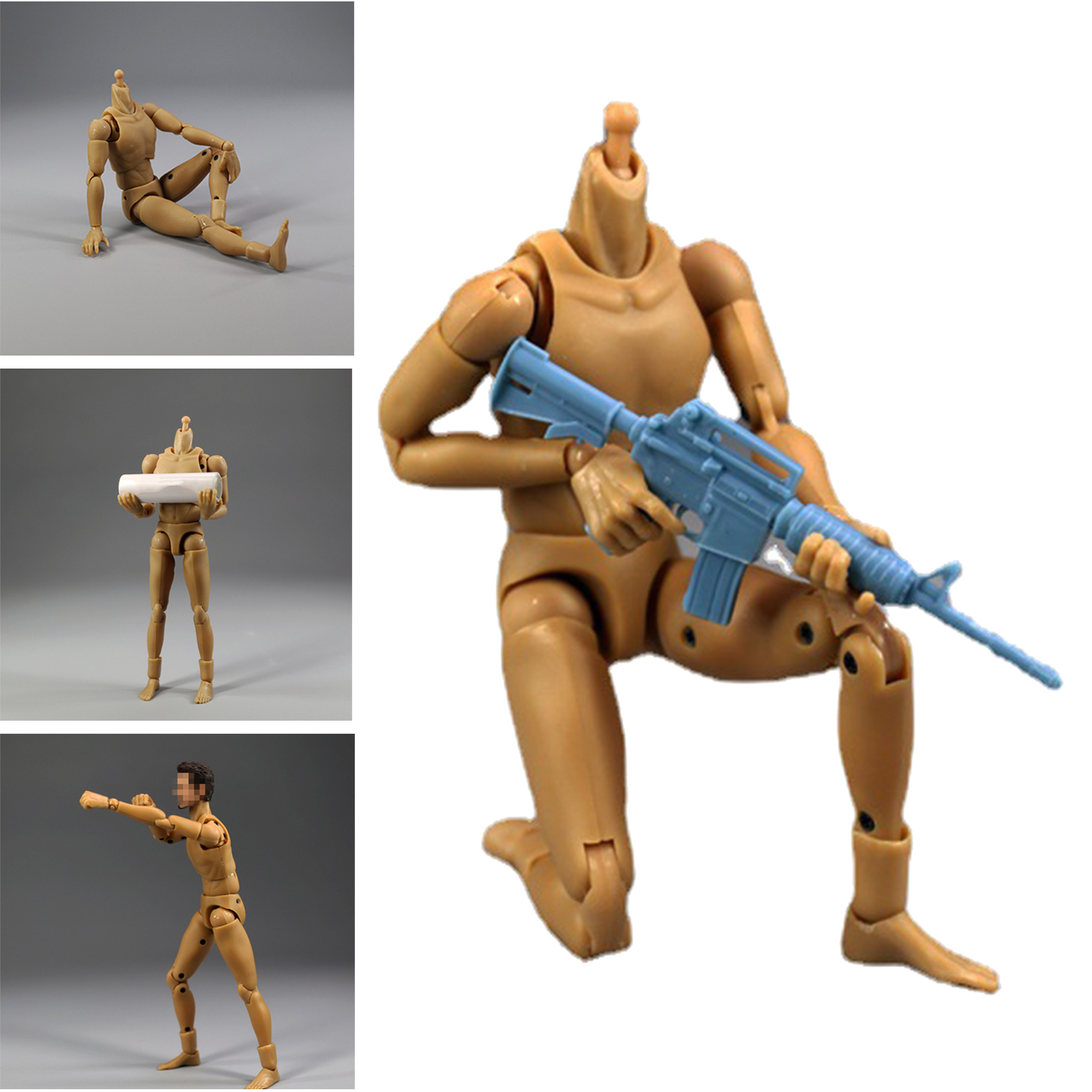 1/12 Male Body Action Figures Super Flexible Male Dolls with Spare Hands for Arts/Drawings/Photography