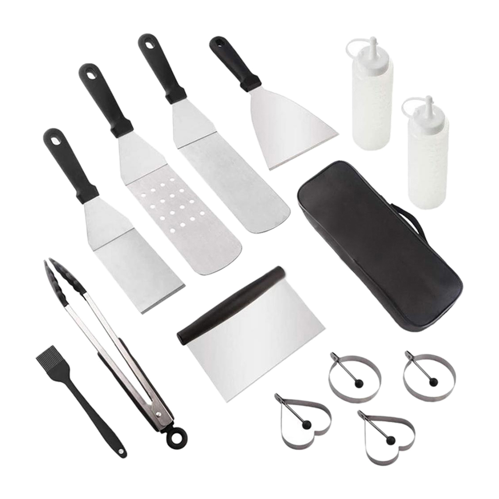 14pcs Griddle Accessories Set Grilling Tool Kit for Kitchen BBQ Teppanyaki