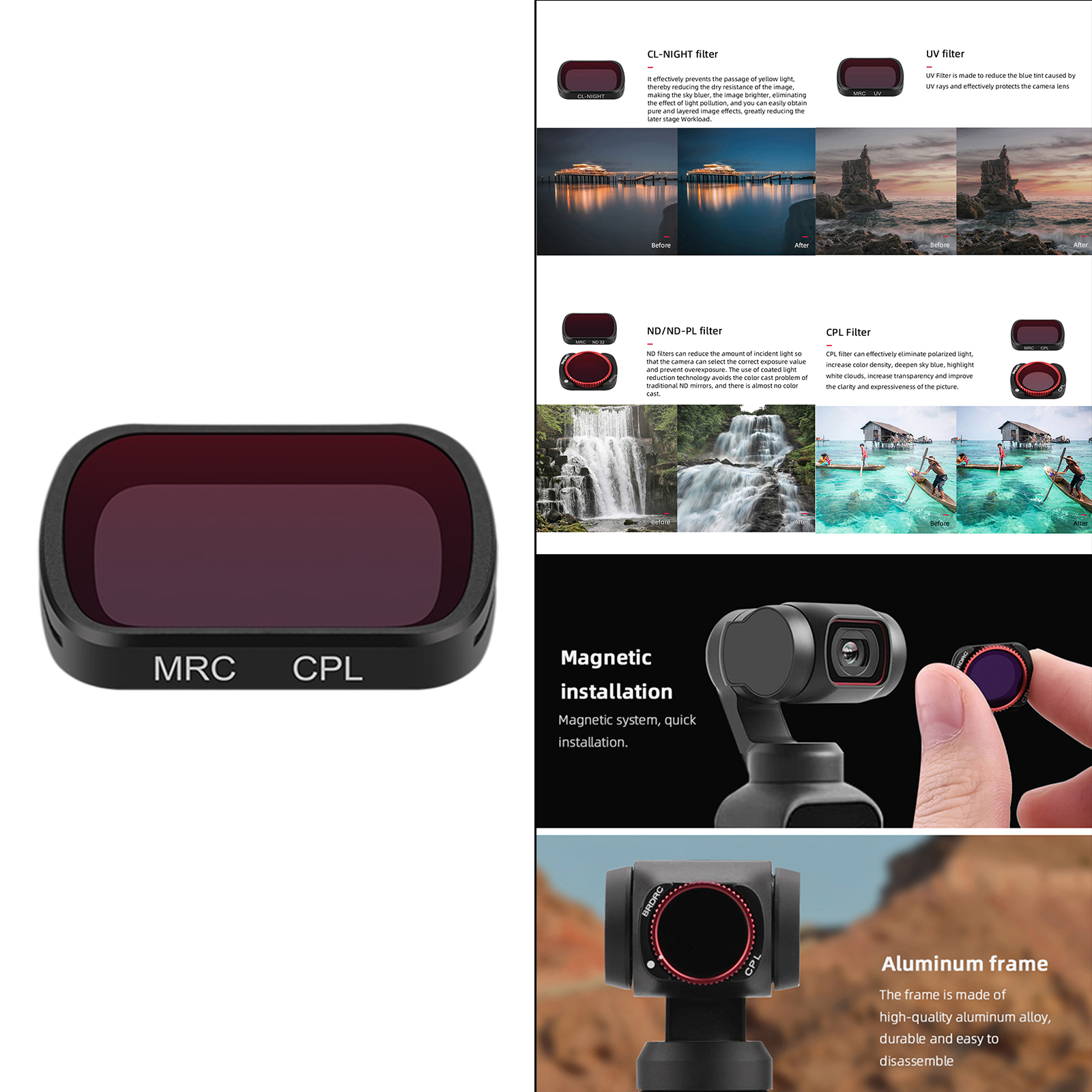 Optical Lens Filter for DJI POCKET 2 Quick Install