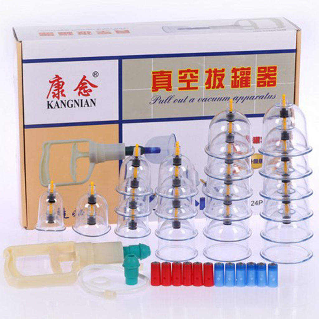 Set of 24pcs Anti Cellulite Massage Vacuum Cupping Cup with Suction Pump Kit