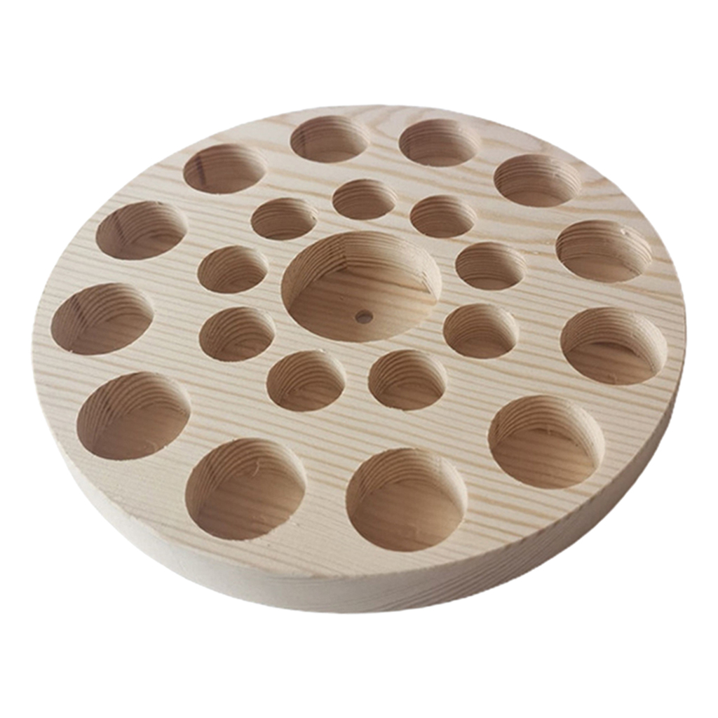 Essential Oil Storage Organizer Wooden Display Tray Rack Stand Holder,22Slot