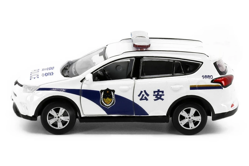 Tiny 1/64 Scale Toyota RAV4 Beijing Police Alloy Model Car Gifts Collection 