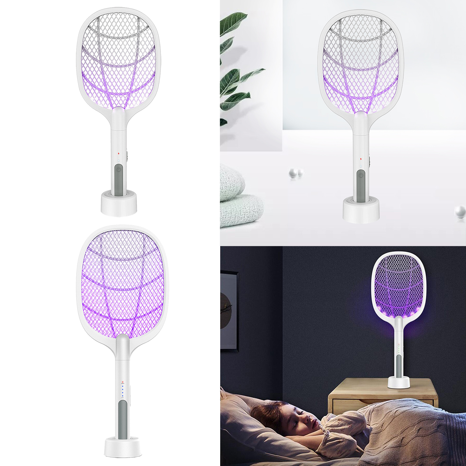 Home Electric Bug Zapper Insect Killer Fly Swatter 3000 Volt USB Charging