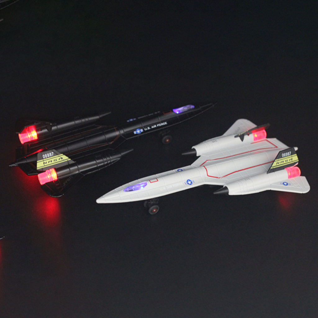 1:64 Blackbird Aircraft Model Diecast Reconnaissance Fighter Airplane Sound Light with Stand Souvenir Decor Ornament