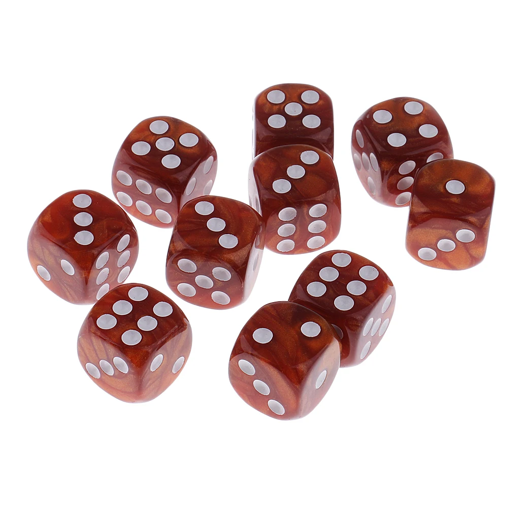 10 Pcs Plastic 6-sided Digital Dice D6 for Party Bar Pub Camping Travell Christmas Table Game D&D MTG RPG Gaming Acce 10-Color