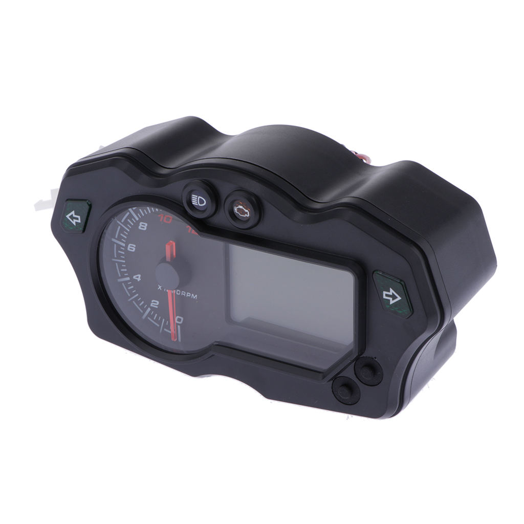 MagiDeal Motorcycle Digital LCD Speedometer Odometer Tachometer Gauges