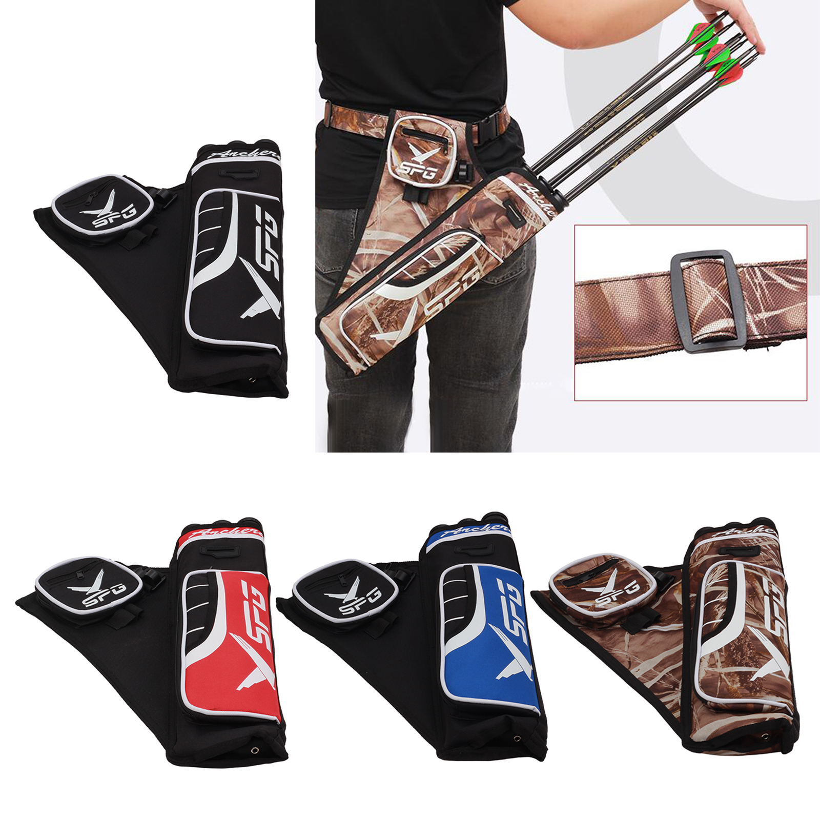 3 Tube Hip Quiver Hunting Archery Arrow Quiver Holder Bow Belt Waist Hanged Target Quiver Hunting Training