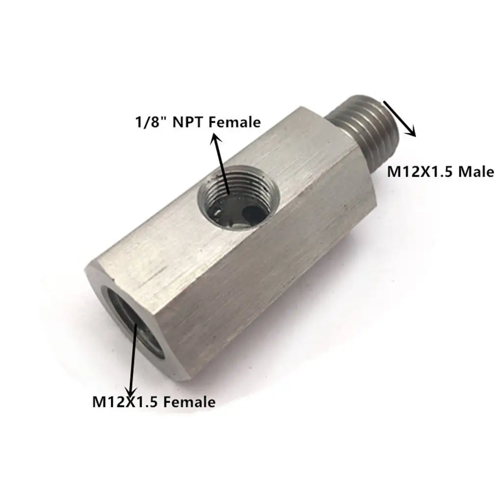 304 Stainless Steel M12X1.5 NPT Oil Pressure Sensor Tee to NPT Adapter