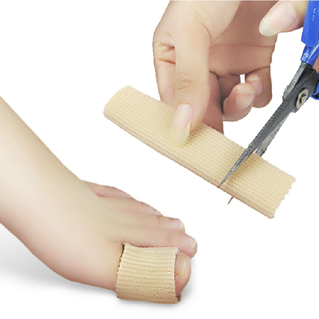Fabric Gel Open Toe Tubes Cuttable Ribbed Knit Sleeves for Corns Blisters Callus